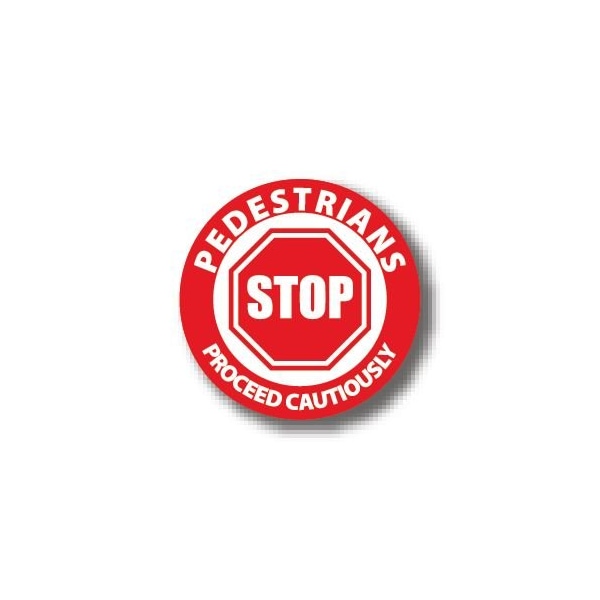 Ergomat 17in CIRCLE SIGNS - STOP: Pedestrians Proceed Cautiously DSV-SIGN 289 #3003 -UEN - main